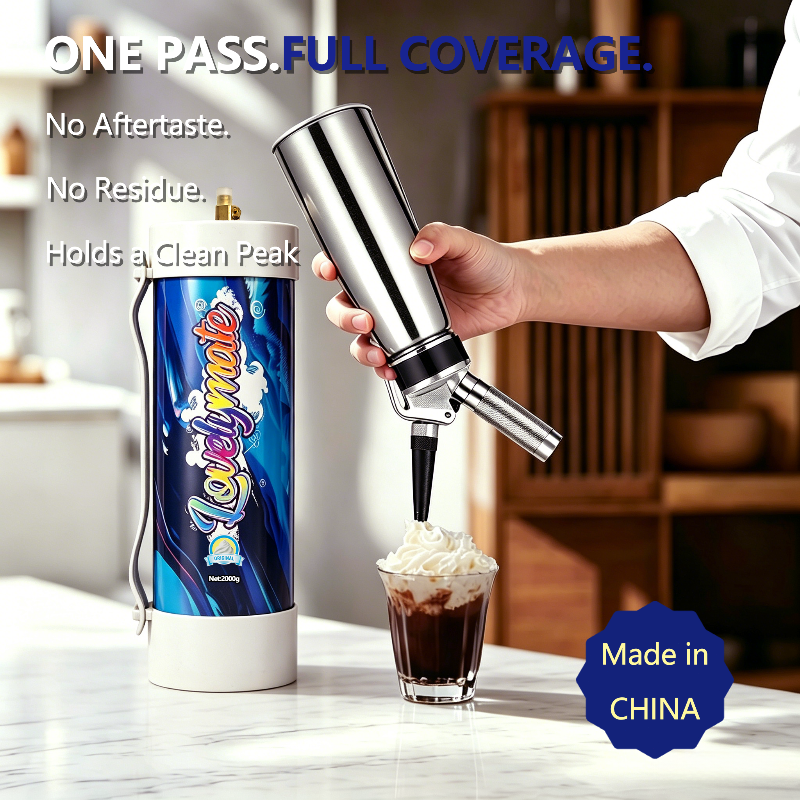 Food grade N2O gas cream charger
