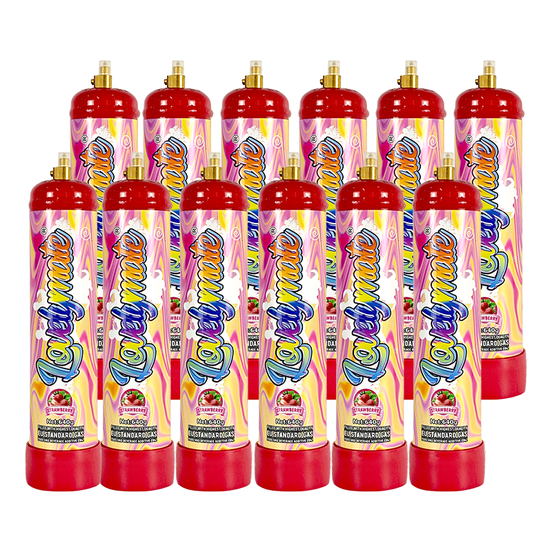 12pcs 640g strawberry Lovelymate cream charger