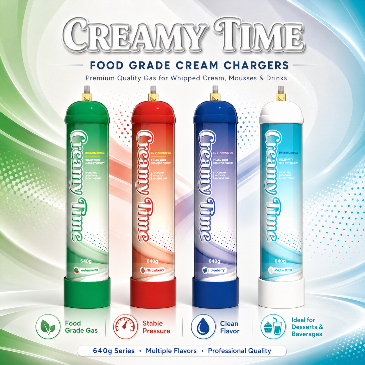 creamy time 640g food grade gas